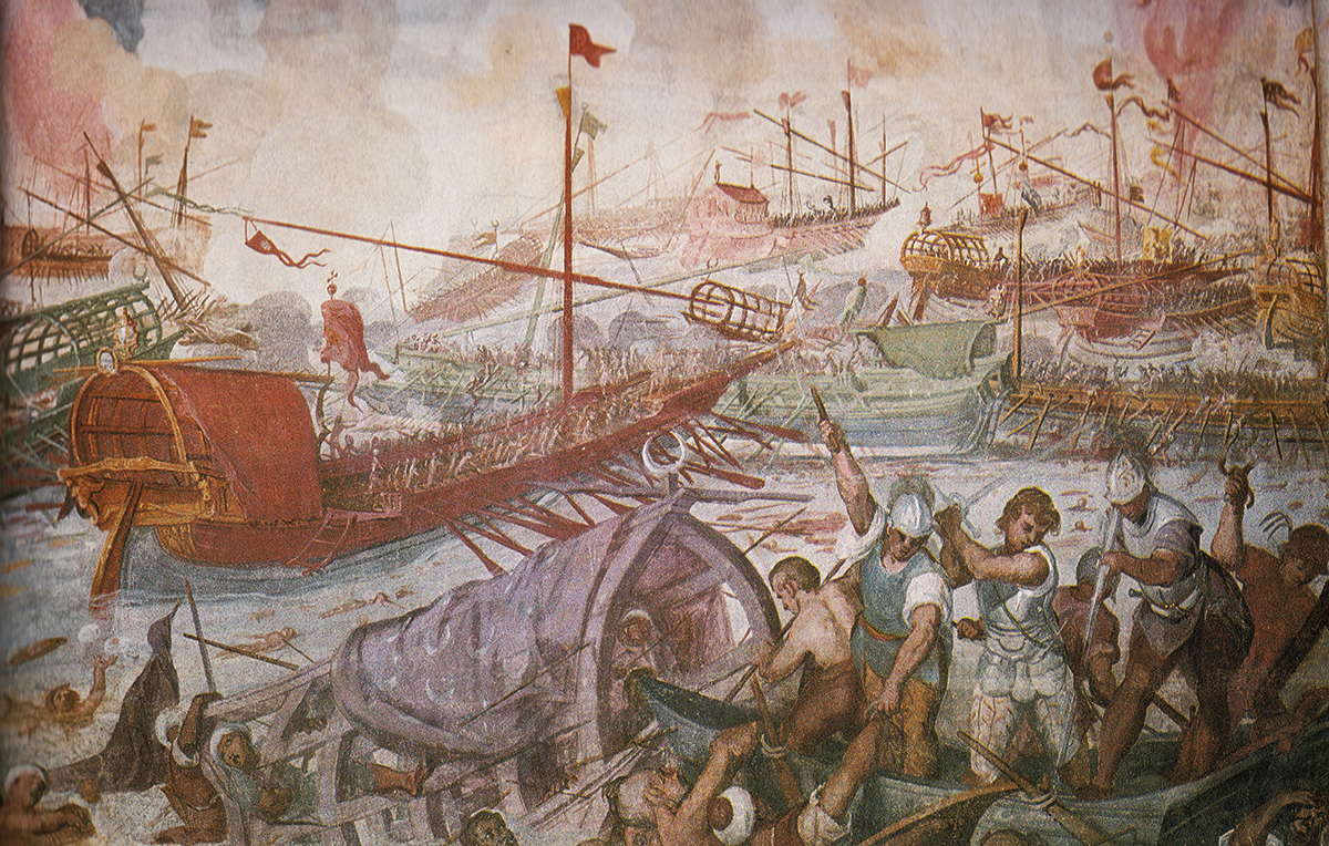 Affresco Lepanto di Antonio Foler a Villa Barbarigo